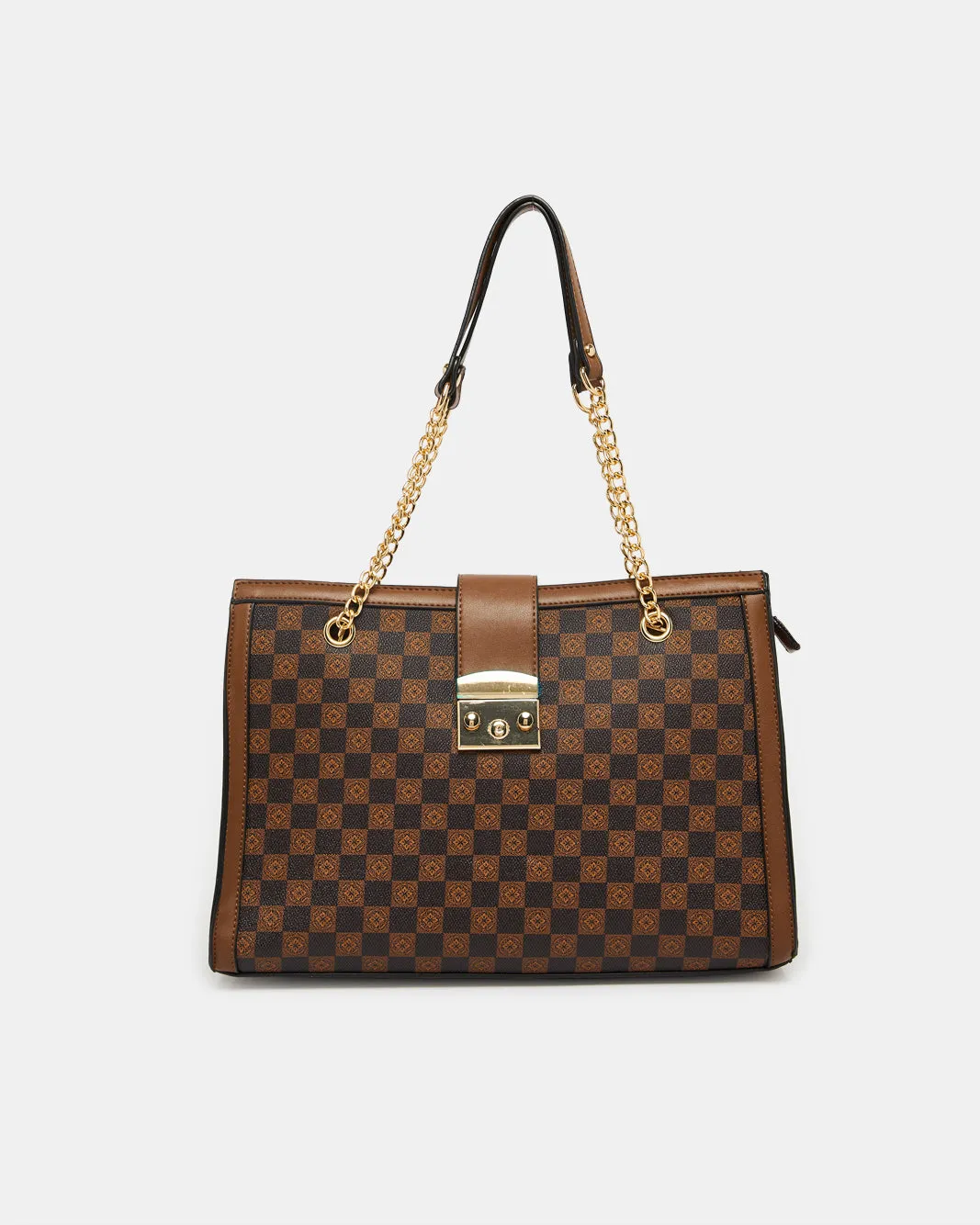 Women Brown Print Handbag sold by Redtag