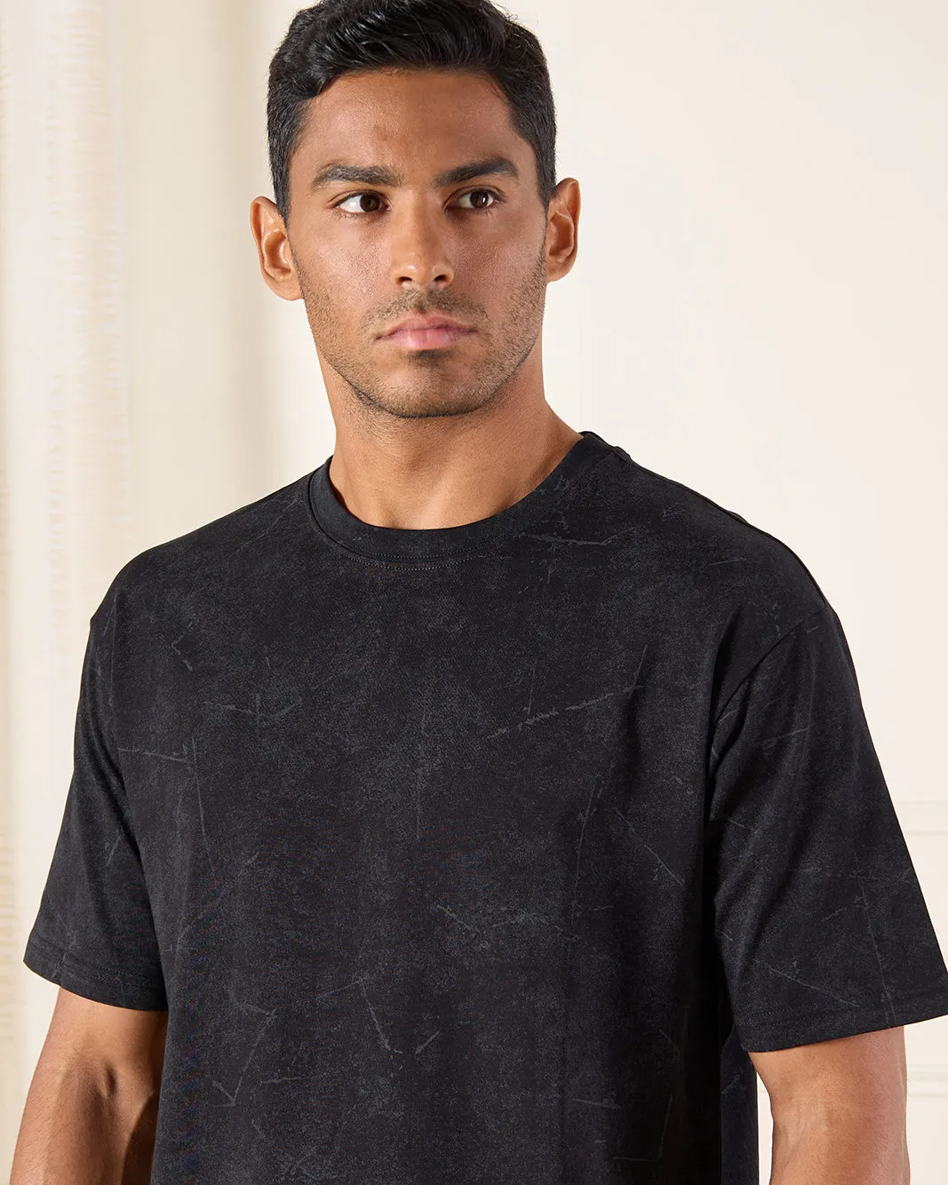 Men Black Plain T-Shirt sold by Redtag product image thumbnail 4