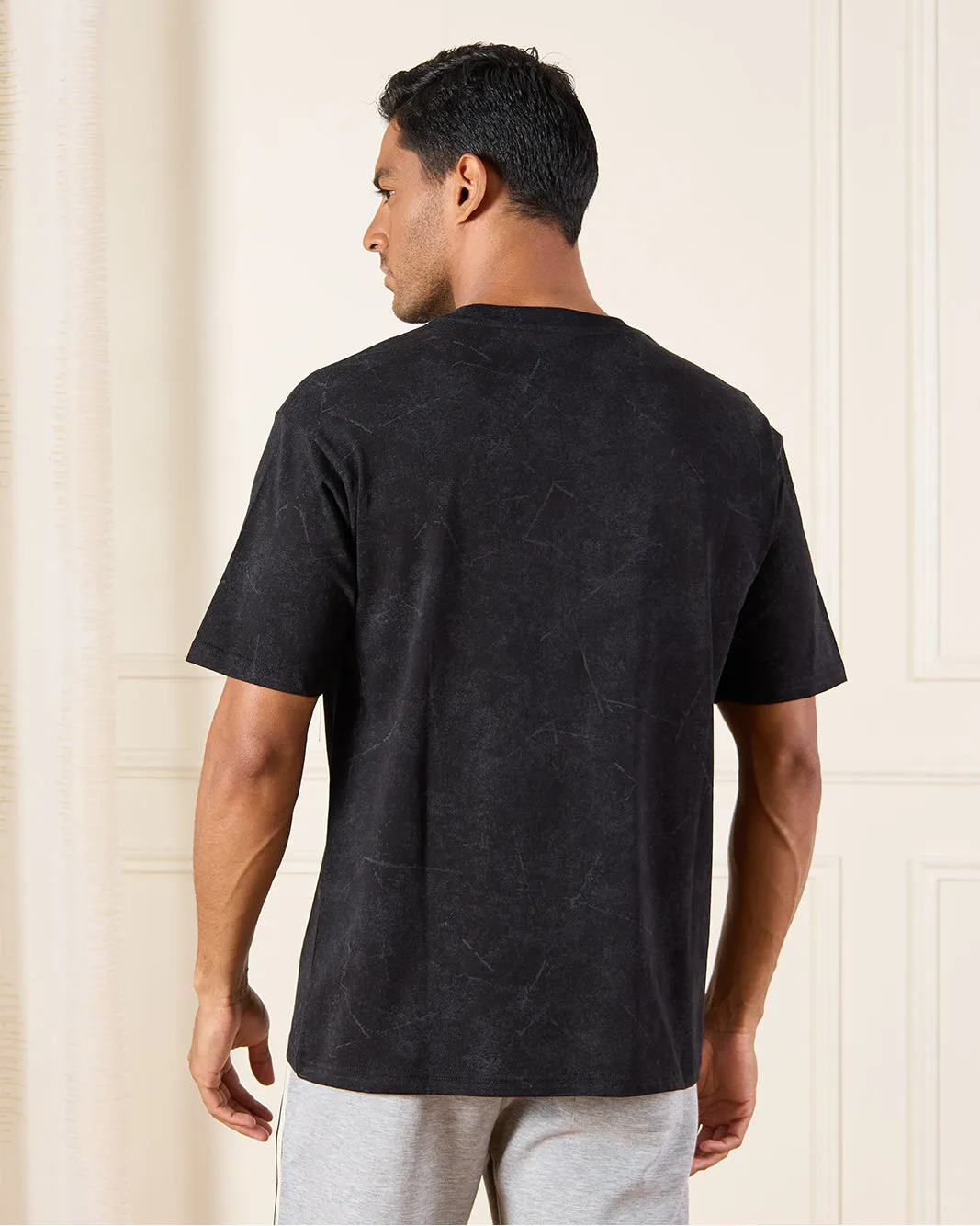 Men Black Plain T-Shirt sold by Redtag product image thumbnail 3