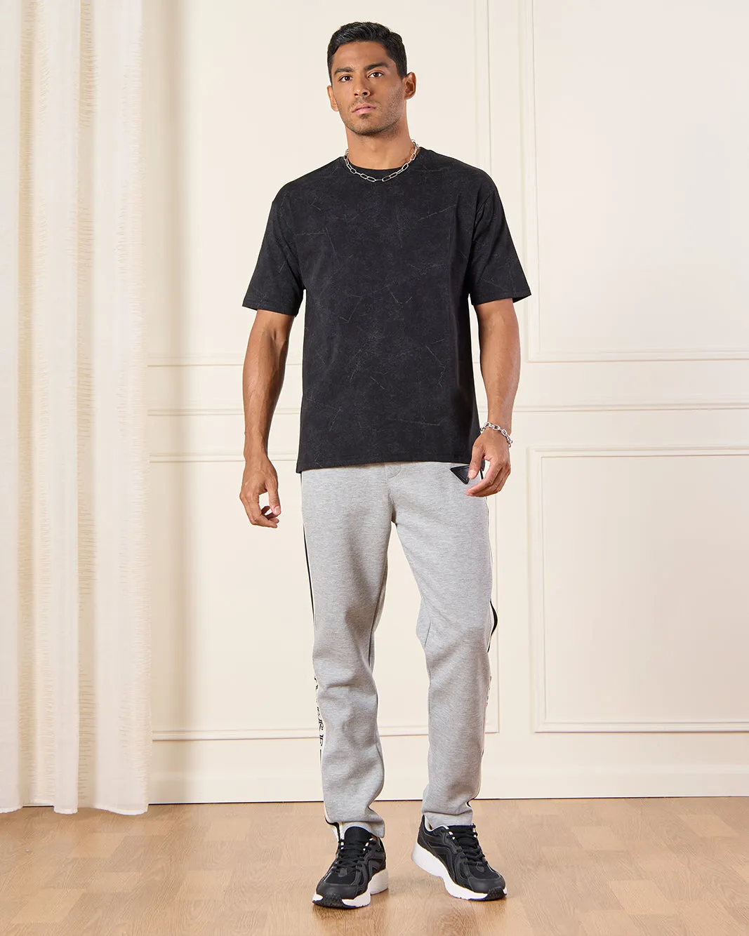 Men Black Plain T-Shirt sold by Redtag product image thumbnail 2