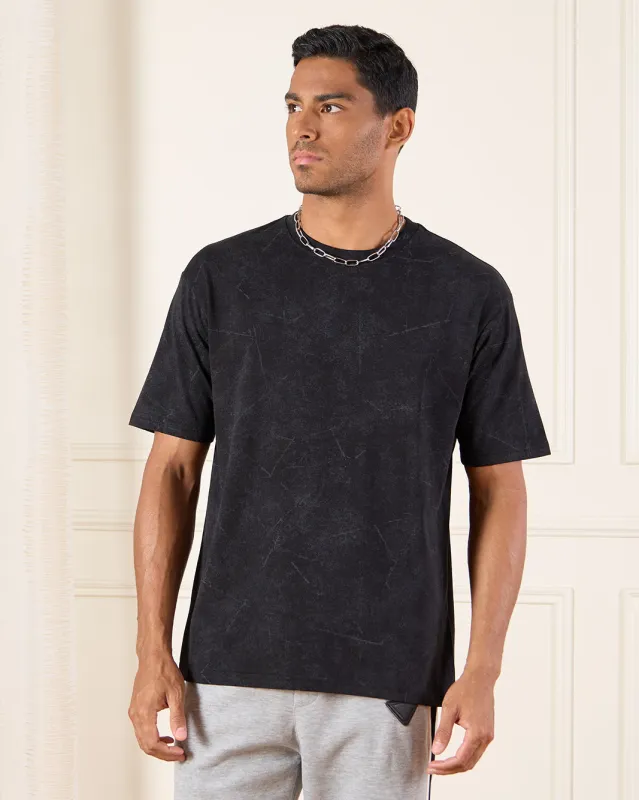 Men Black Plain T-Shirt sold by Redtag