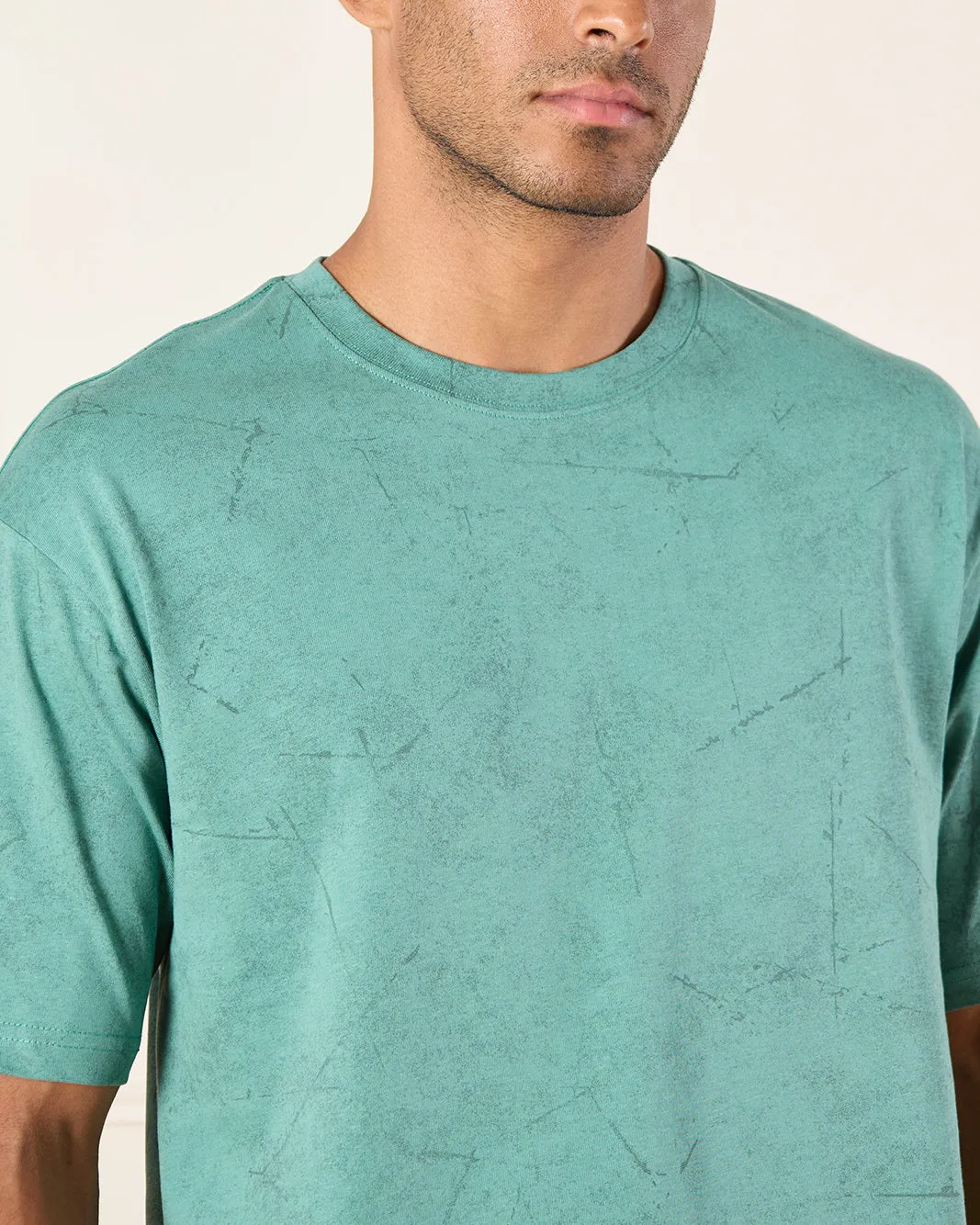 Men Green Plain T-Shirt sold by Redtag product image thumbnail 4
