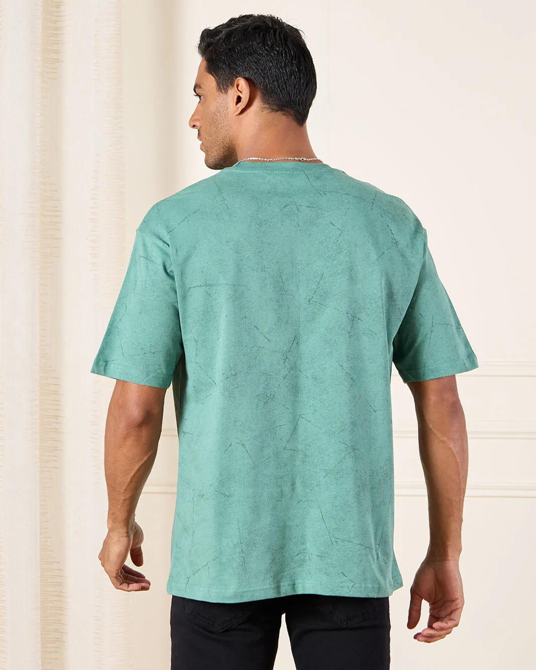 Men Green Plain T-Shirt sold by Redtag product image thumbnail 3