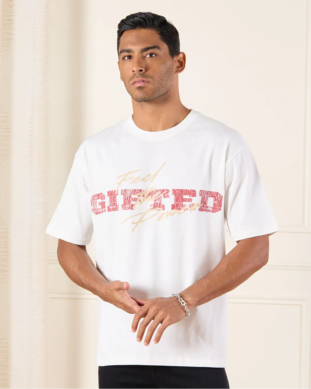 Men White Printed T-Shirt sold by Redtag
