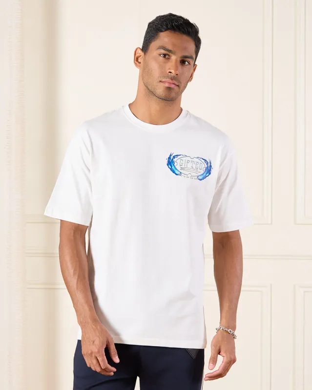 Men White Printed T-Shirt sold by Redtag