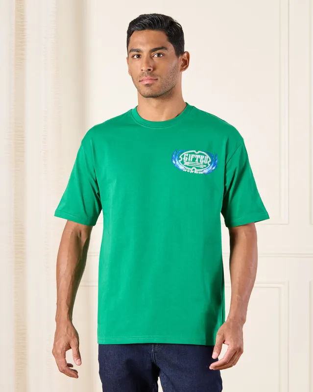Men Green Printed T-Shirt sold by Redtag