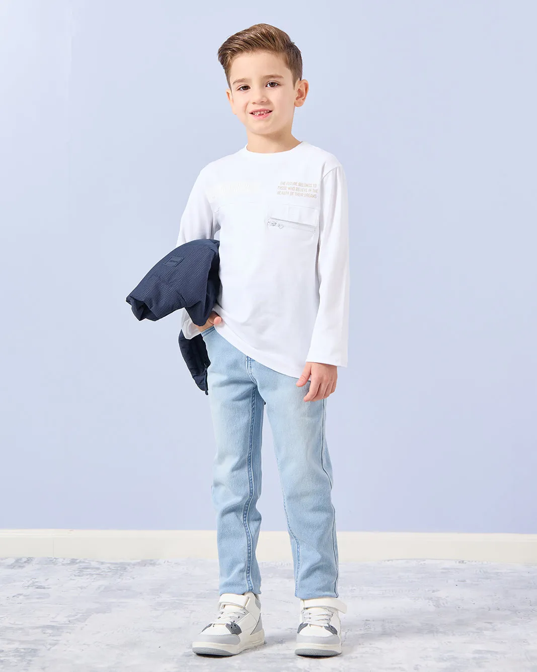 Boys White Long Sleeve Print T-Shirt sold by Redtag product image thumbnail 2