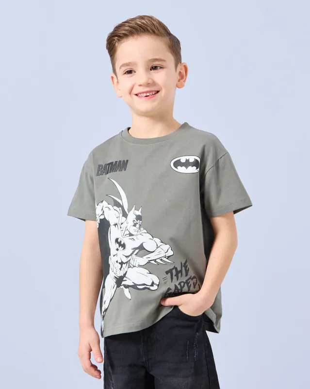 Boys Grey Batman Print T-Shirt sold by Redtag