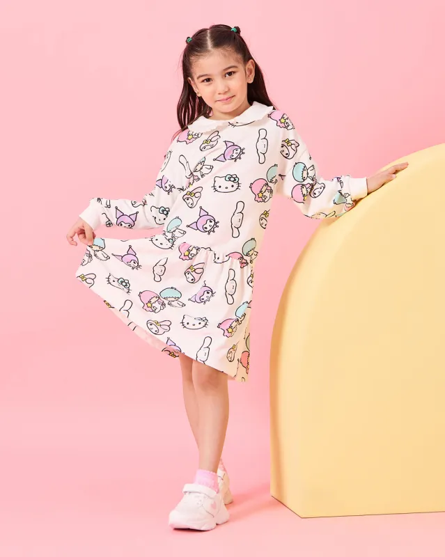 Girls White Hello Kitty And Friends All Over Print Dress sold by Redtag