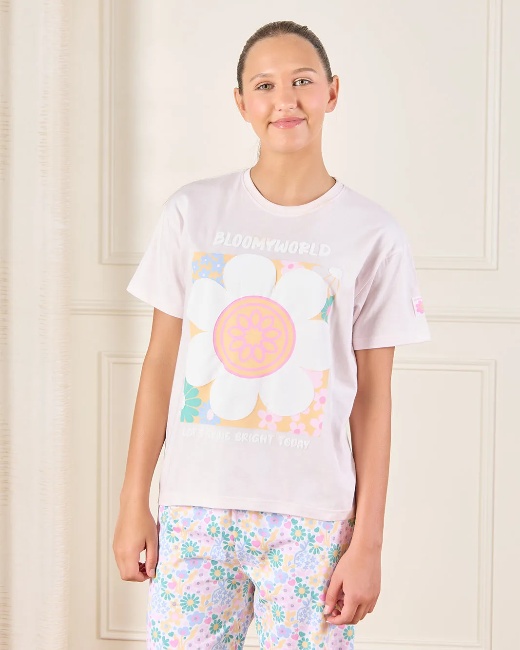 Senior Girls Lilac Printed Pyjama Set (2 Piece) sold by Redtag product image thumbnail 2