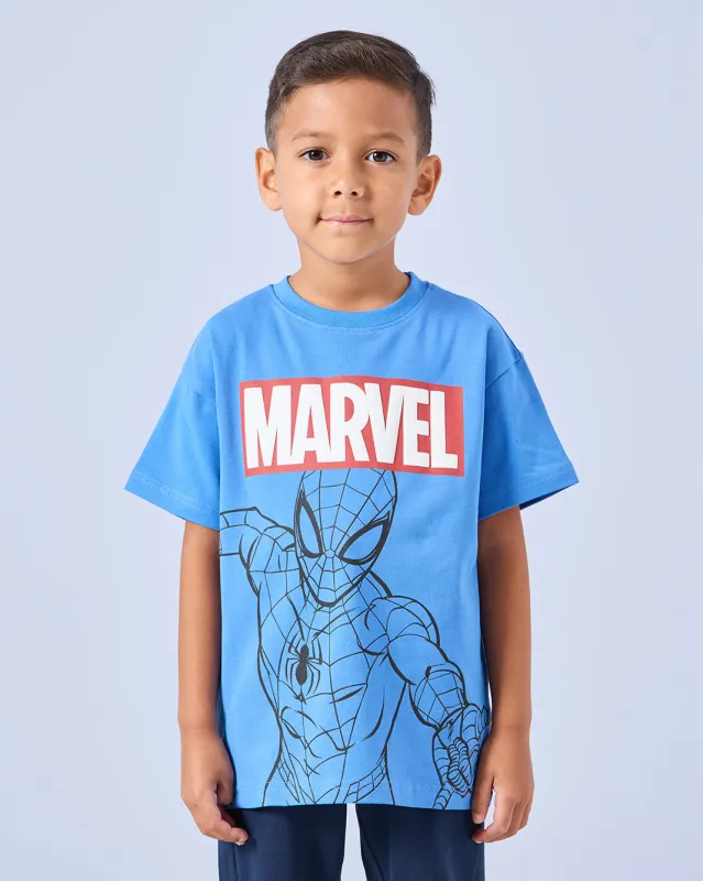 Boys Blue Spiderman Print T-Shirt sold by Redtag