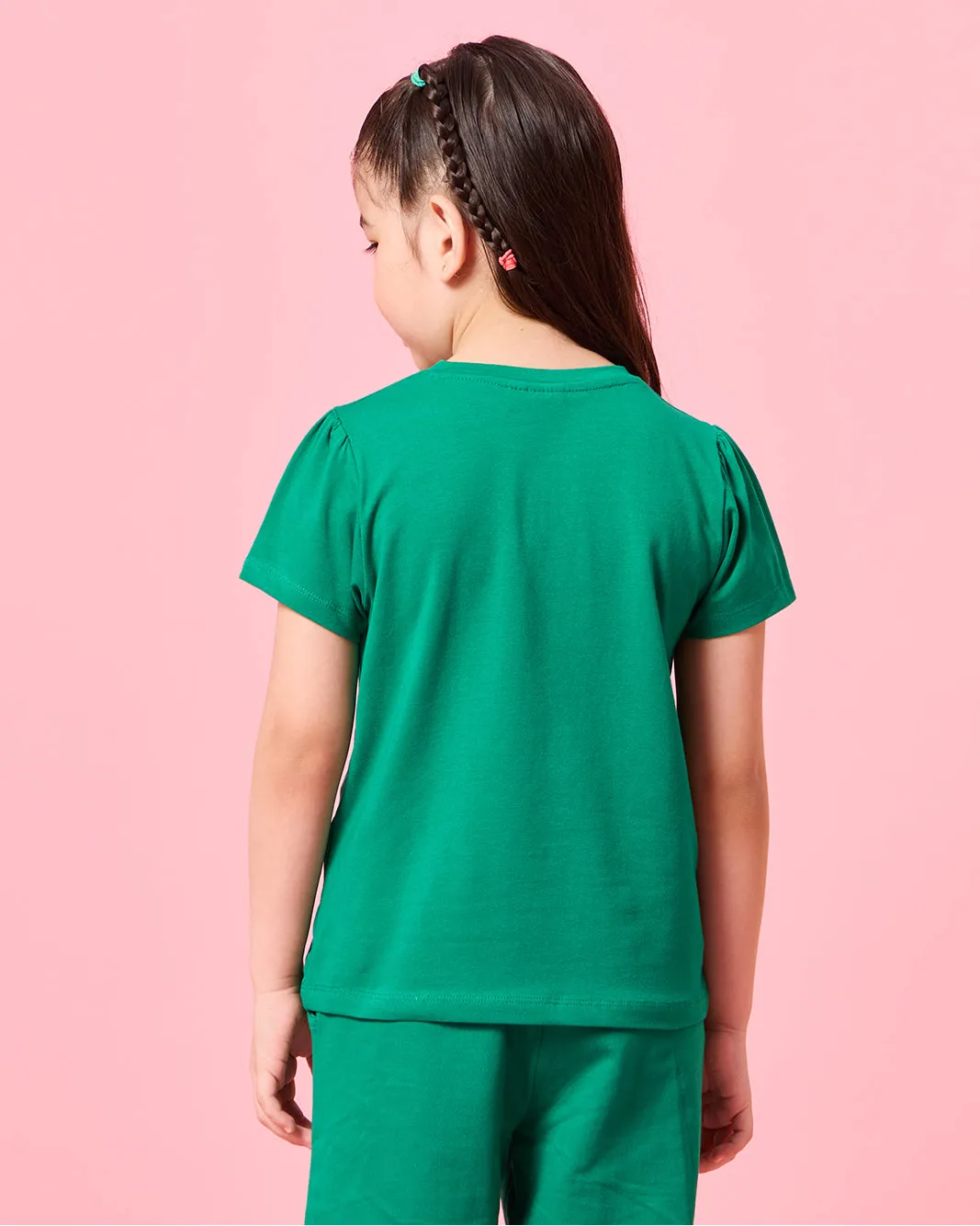 Girls Green Love KSA Placement Print T-Shirt sold by Redtag product image thumbnail 3