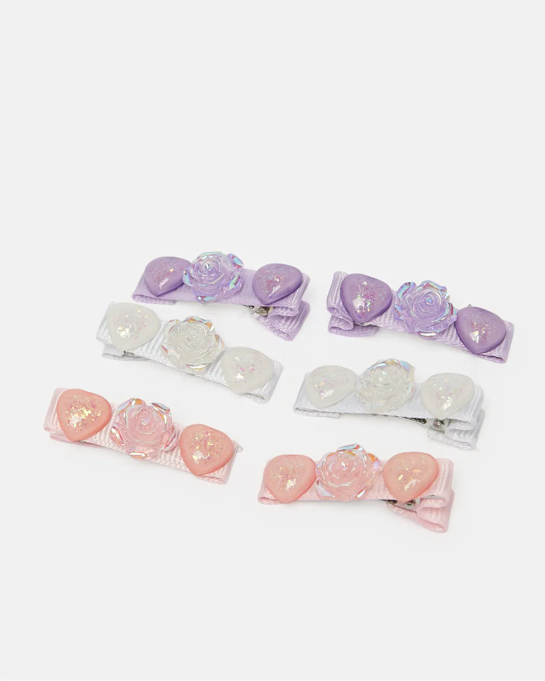 Girls Assorted Embellished Hair Clips Set (Pack of 6) sold by Redtag product image thumbnail 2