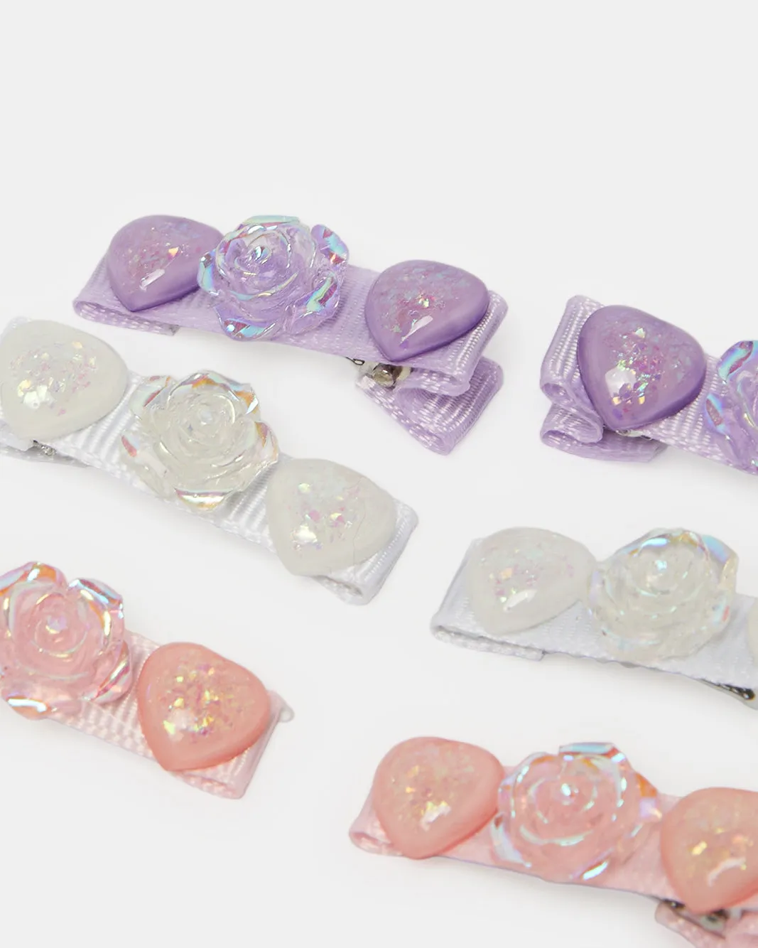 Girls Assorted Embellished Hair Clips Set (Pack of 6) sold by Redtag product image thumbnail 4