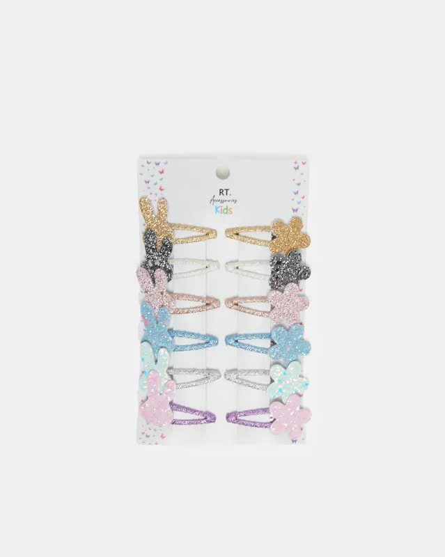 Girls Assorted Embellished Hair Clips Set (Pack of 12) sold by Redtag