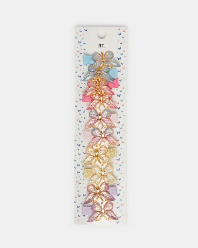 Girls Assorted Embellished Hair Clips Set (Pack of 10) sold by Redtag