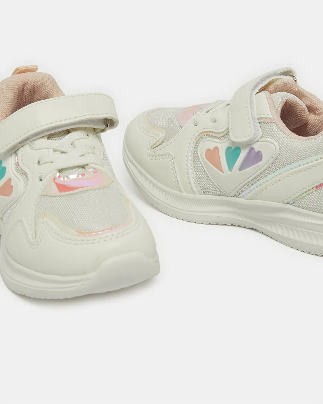 Girls White Rubber Patch Trainer sold by Redtag product image thumbnail 4