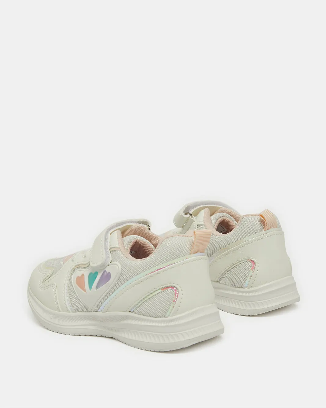 Girls White Rubber Patch Trainer sold by Redtag product image thumbnail 3