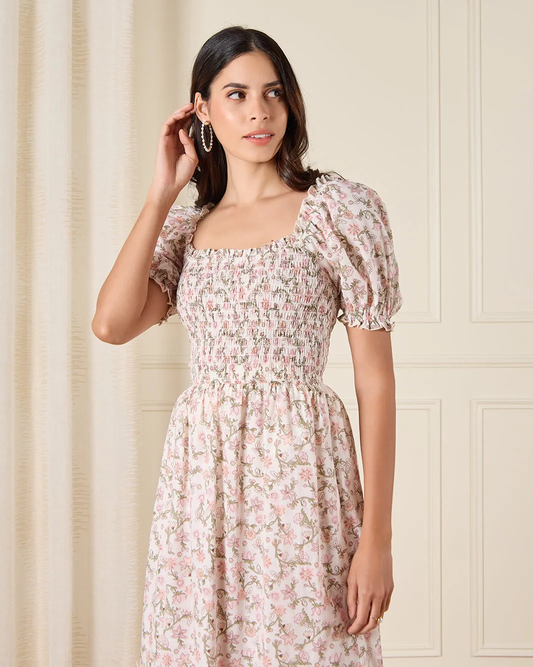 Women Beige All Over Print Maxi Dress sold by Redtag product image thumbnail 2