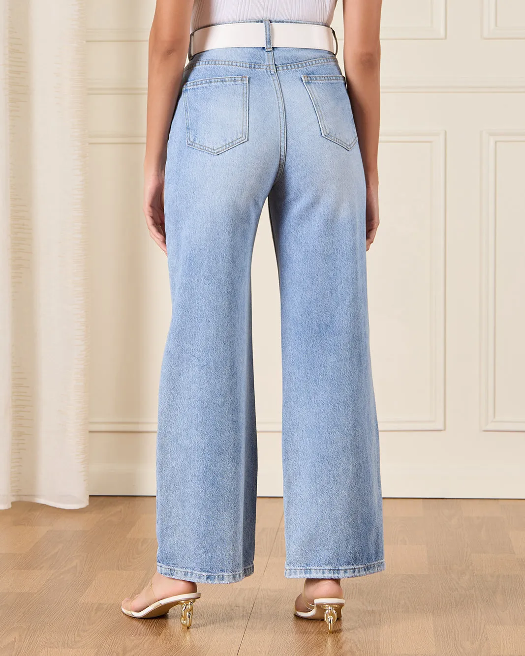 Women Blue Belted Jeans sold by Redtag product image thumbnail 3
