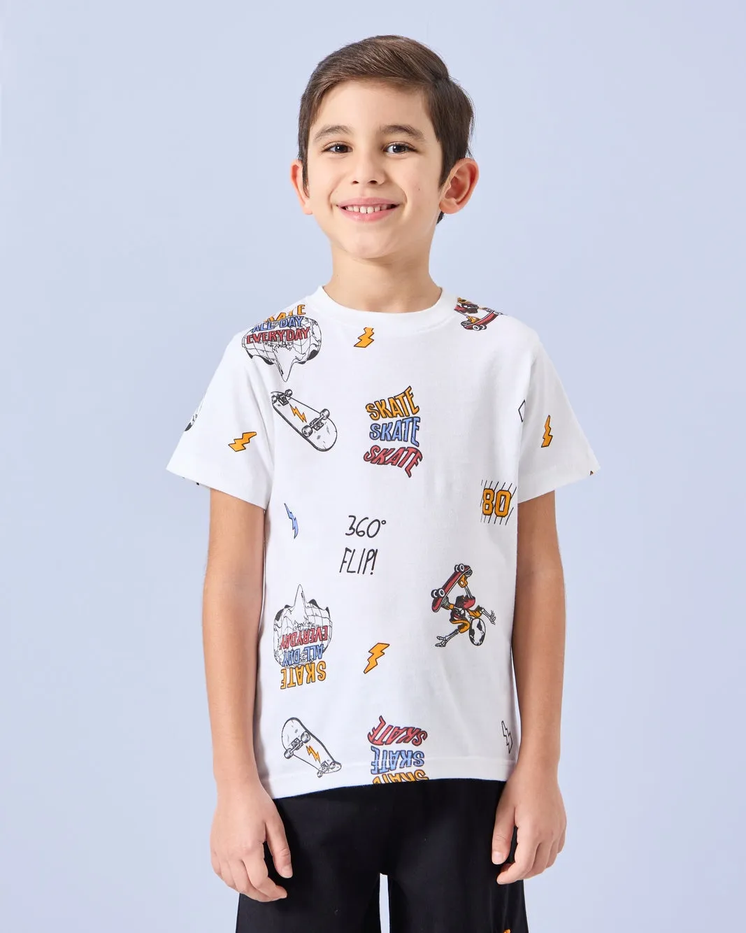 Boys White & Black Printed Pyjama Set (2 Piece) sold by Redtag product image thumbnail 2