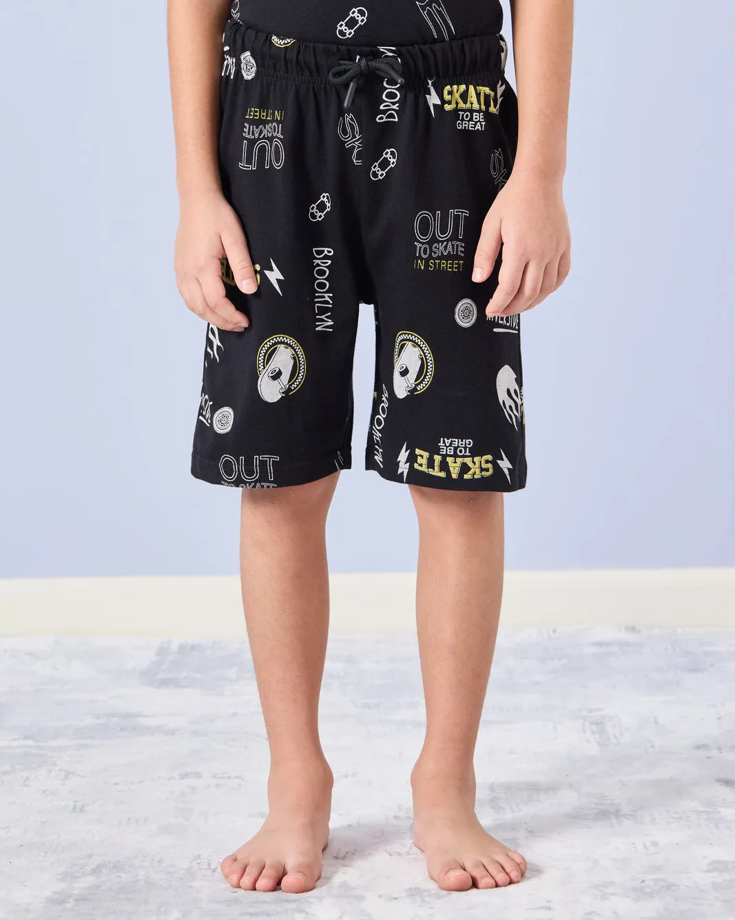 Boys Black Printed Pyjama Set (2 Piece) sold by Redtag product image thumbnail 3