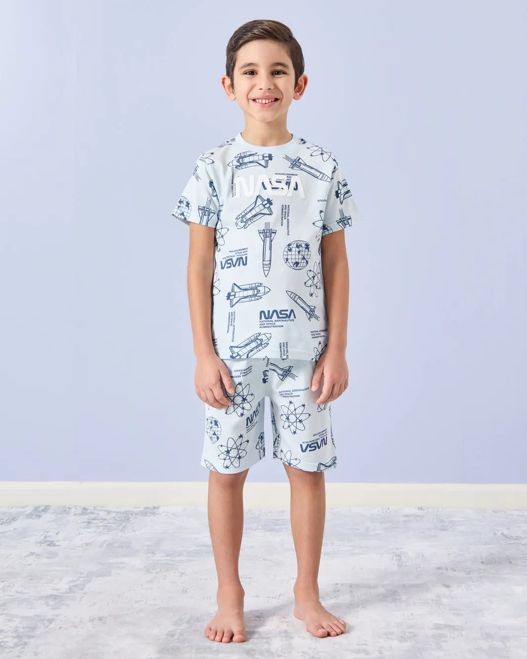 Boys Blue Printed Pyjama Set (2 Piece) sold by Redtag