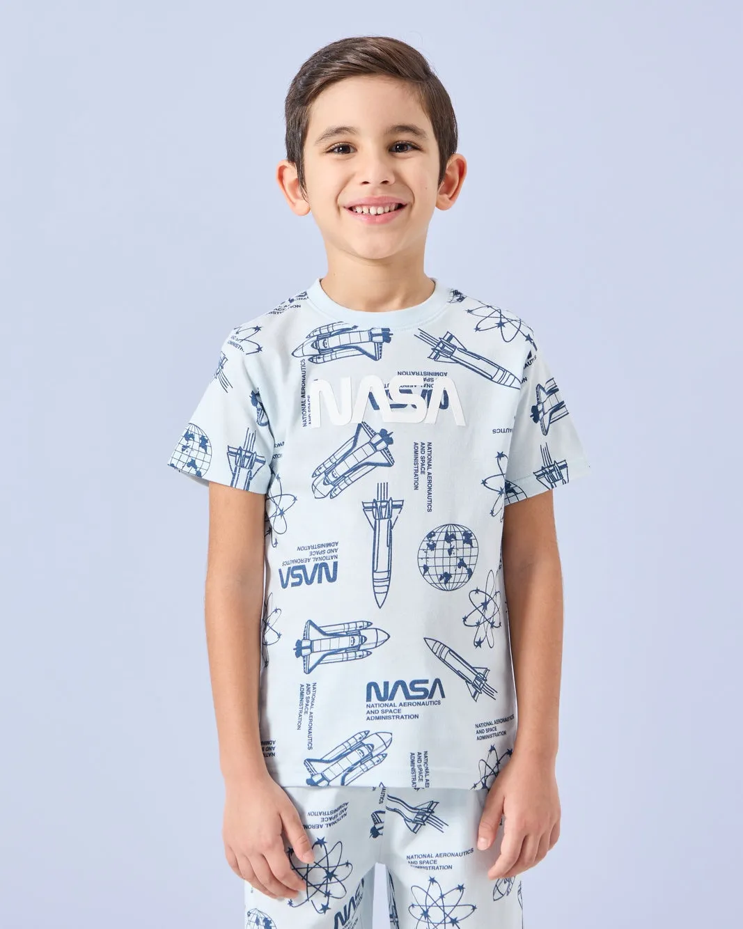 Boys Blue Printed Pyjama Set (2 Piece) sold by Redtag product image thumbnail 2