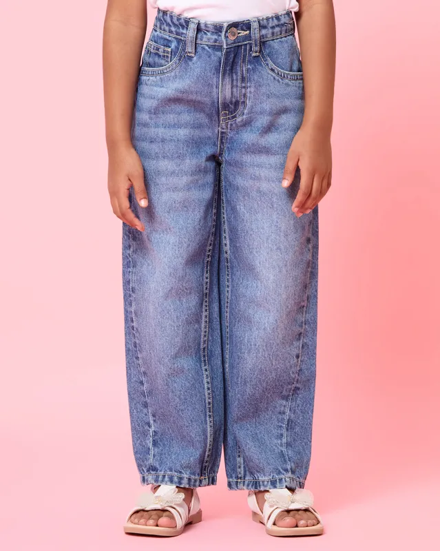 Girls Blue Wide Leg  Denim Jeans sold by Redtag