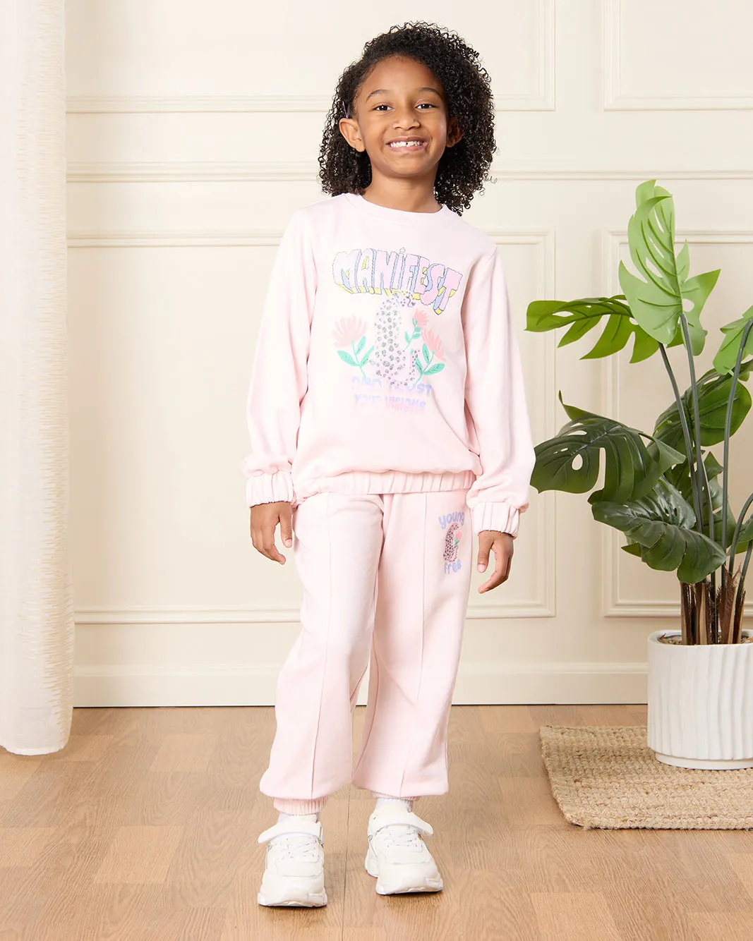 Girls Pink Printed Active Track Pants sold by Redtag product image thumbnail 2