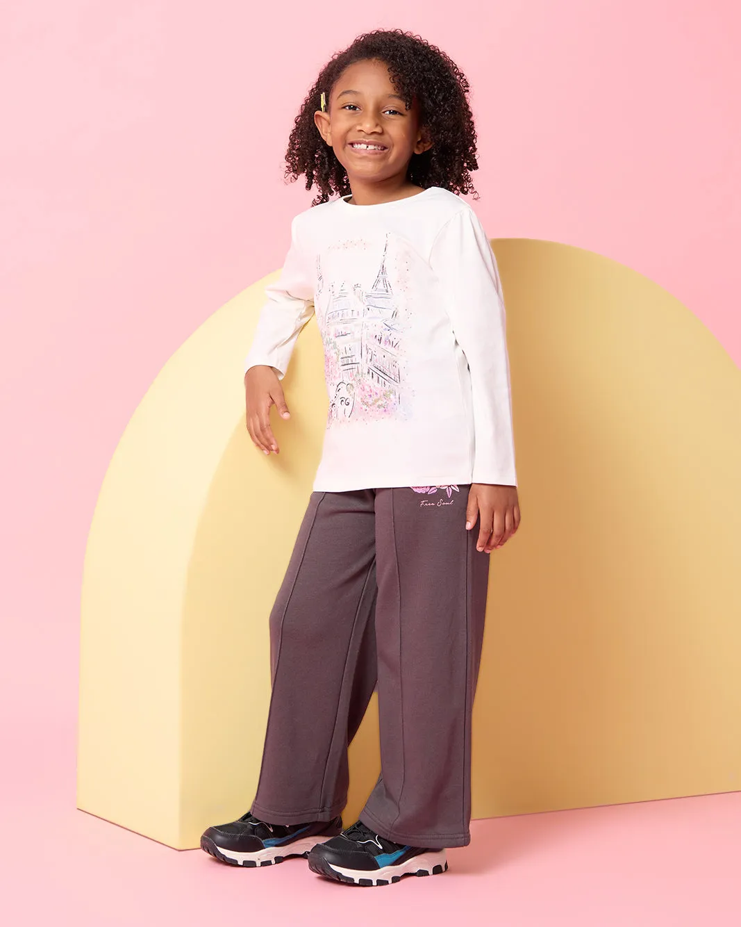 Girls Charcoal Printed Active Track Pants sold by Redtag product image thumbnail 2