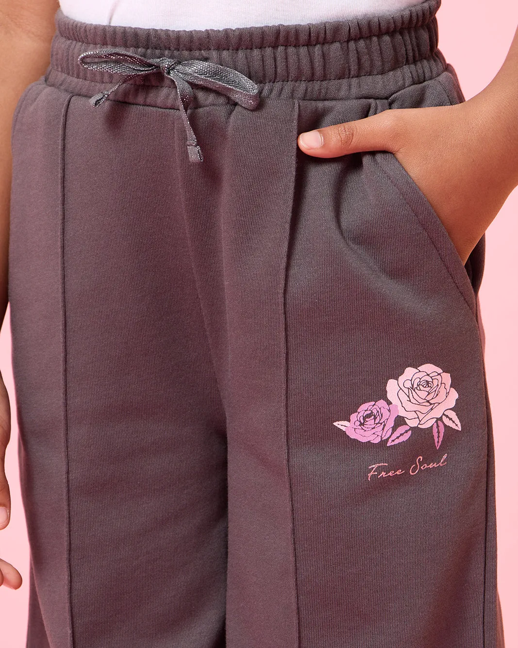 Girls Charcoal Printed Active Track Pants sold by Redtag product image thumbnail 4