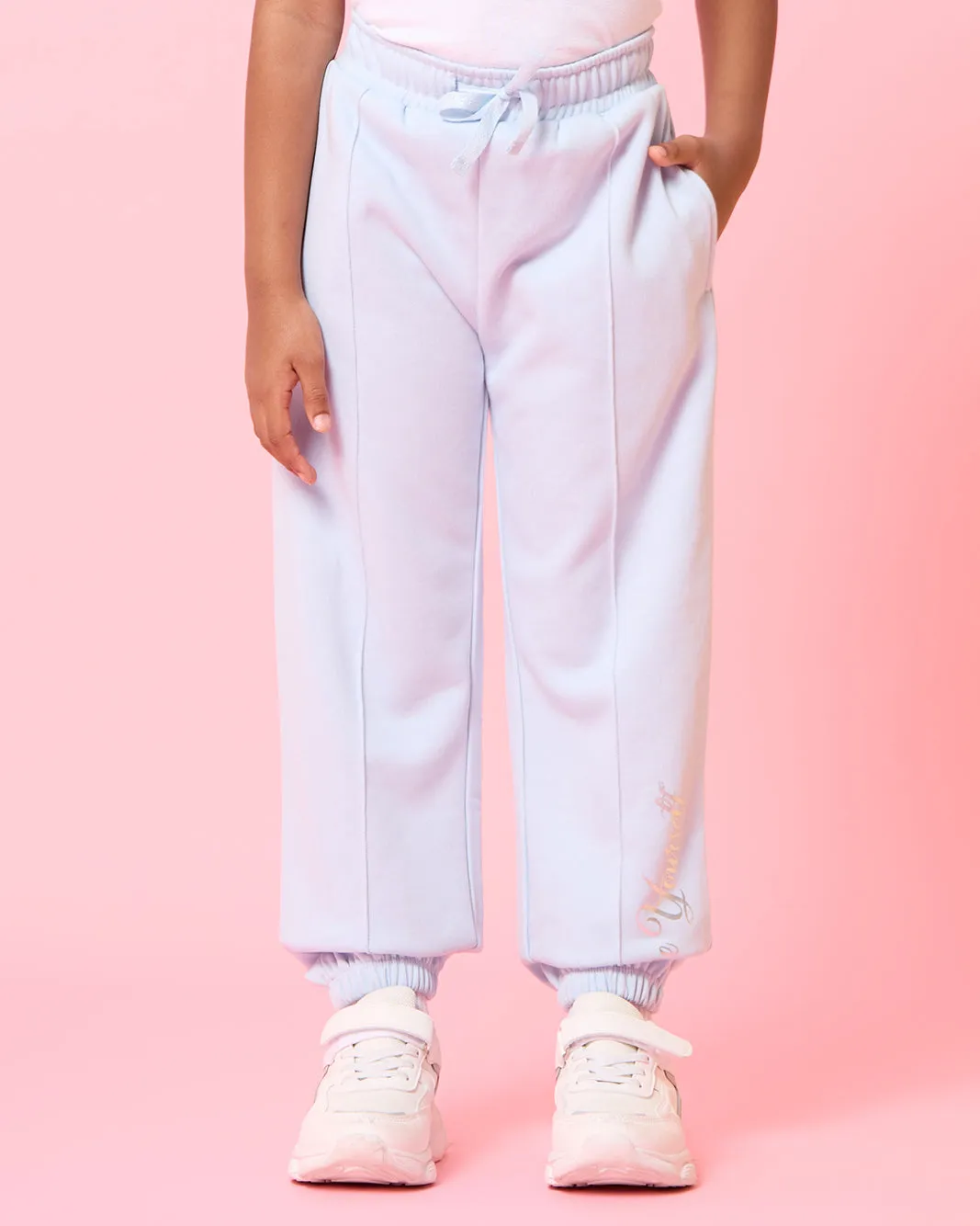 Girls Blue Printed Active Track Pants sold by Redtag