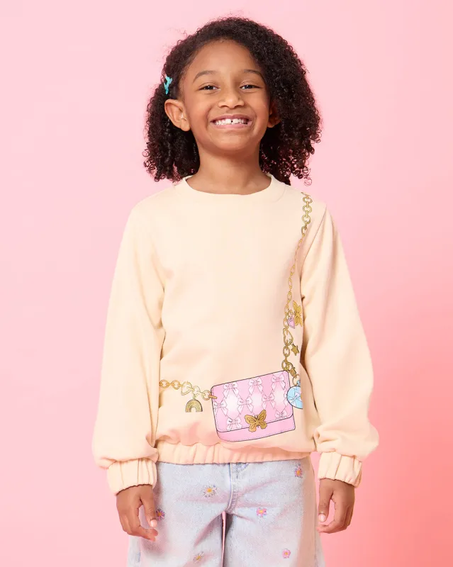 Girls Yellow Printed Sweatshirt sold by Redtag