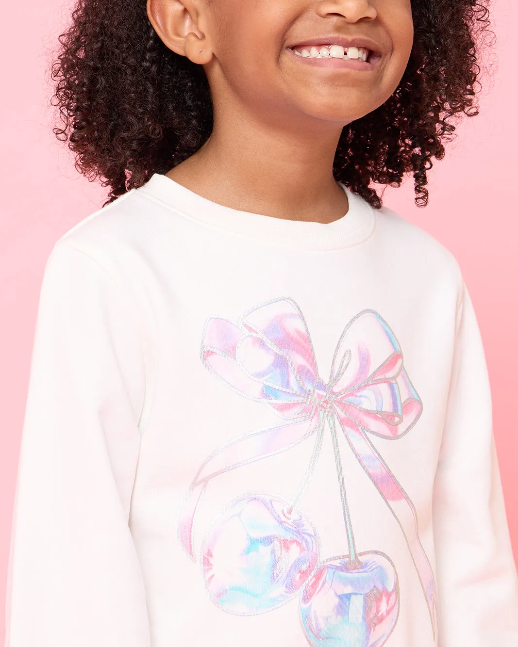 Girls Ivory Bow Printed Sweatshirt sold by Redtag product image thumbnail 4
