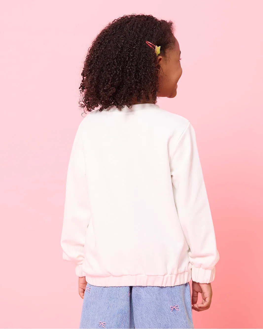 Girls Ivory Bow Printed Sweatshirt sold by Redtag product image thumbnail 3