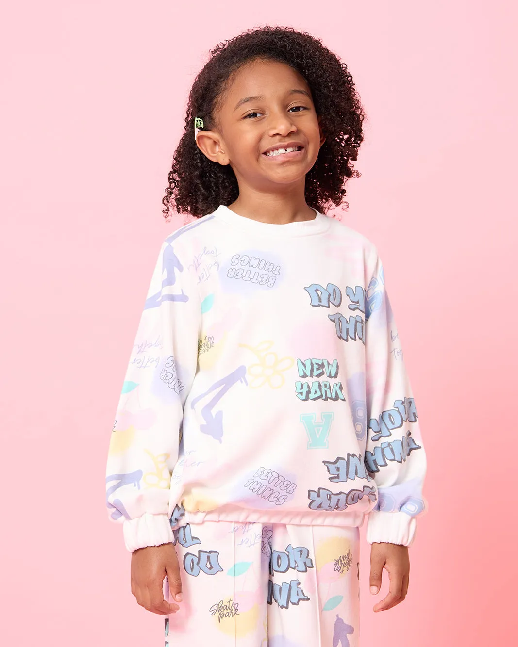 Girls Ivory Printed Sweatshirt sold by Redtag