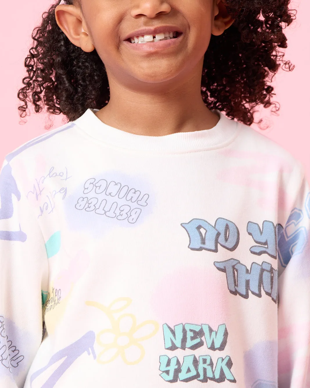 Girls Ivory Printed Sweatshirt sold by Redtag product image thumbnail 4