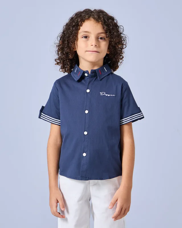 Boys Blue Collared Casual Shirt sold by Redtag