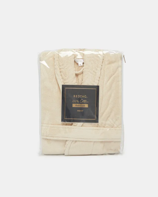 Beige Jacquard Shawl Bathrobe (Medium) sold by Redtag