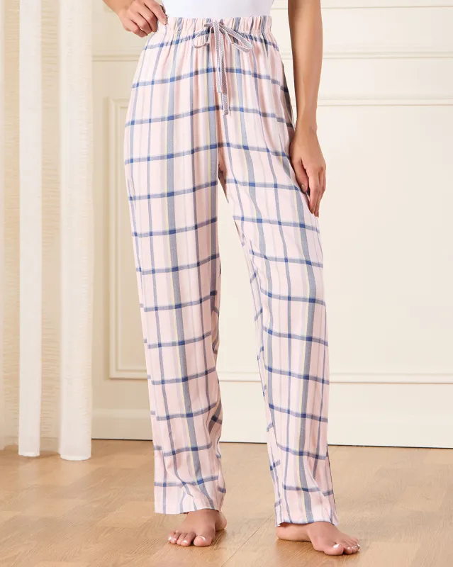 Women Pink Checkered Pajama Bottoms sold by Redtag