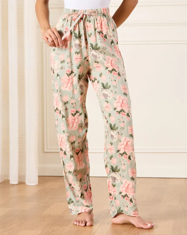 Women Mint Printed Pajama Bottoms sold by Redtag