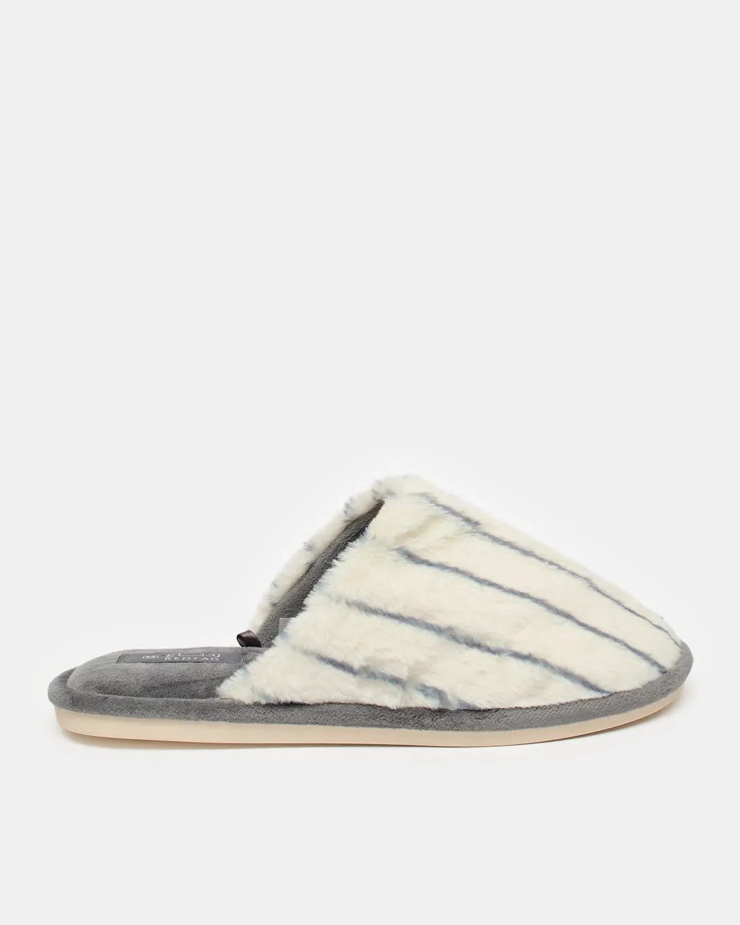 Men White And Grey Striped Slippers sold by Redtag product image thumbnail 2