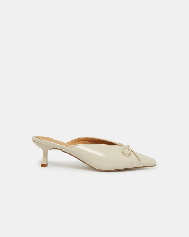 Women Cream Bow Trim Mule sold by Redtag