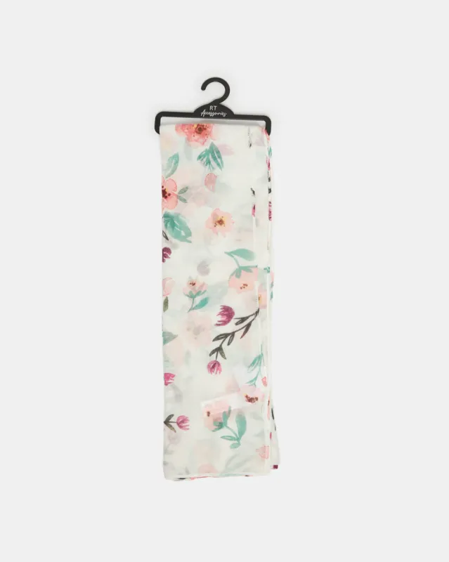 Girls White Printed Scarf sold by Redtag