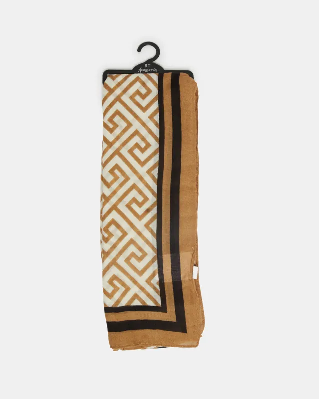 Girls Brown Printed Scarf sold by Redtag
