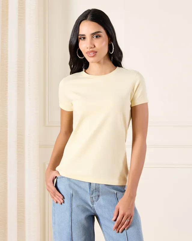 Women Yellow Short Sleeve T-Shirt sold by Redtag