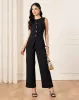 Women Black Button Down Pocket Detail Long Vest sold by Redtag
