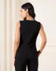 Women Black Button Down Pocket Detail Long Vest sold by Redtag