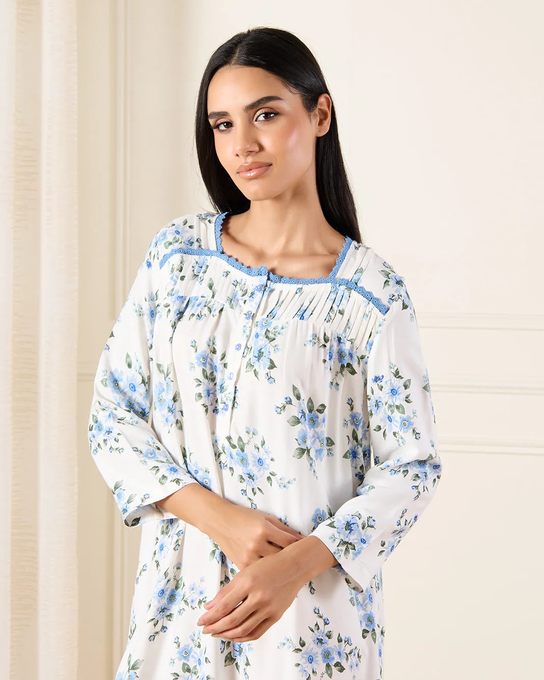 Women Blue Allover Print Nightgown sold by Redtag product image thumbnail 2